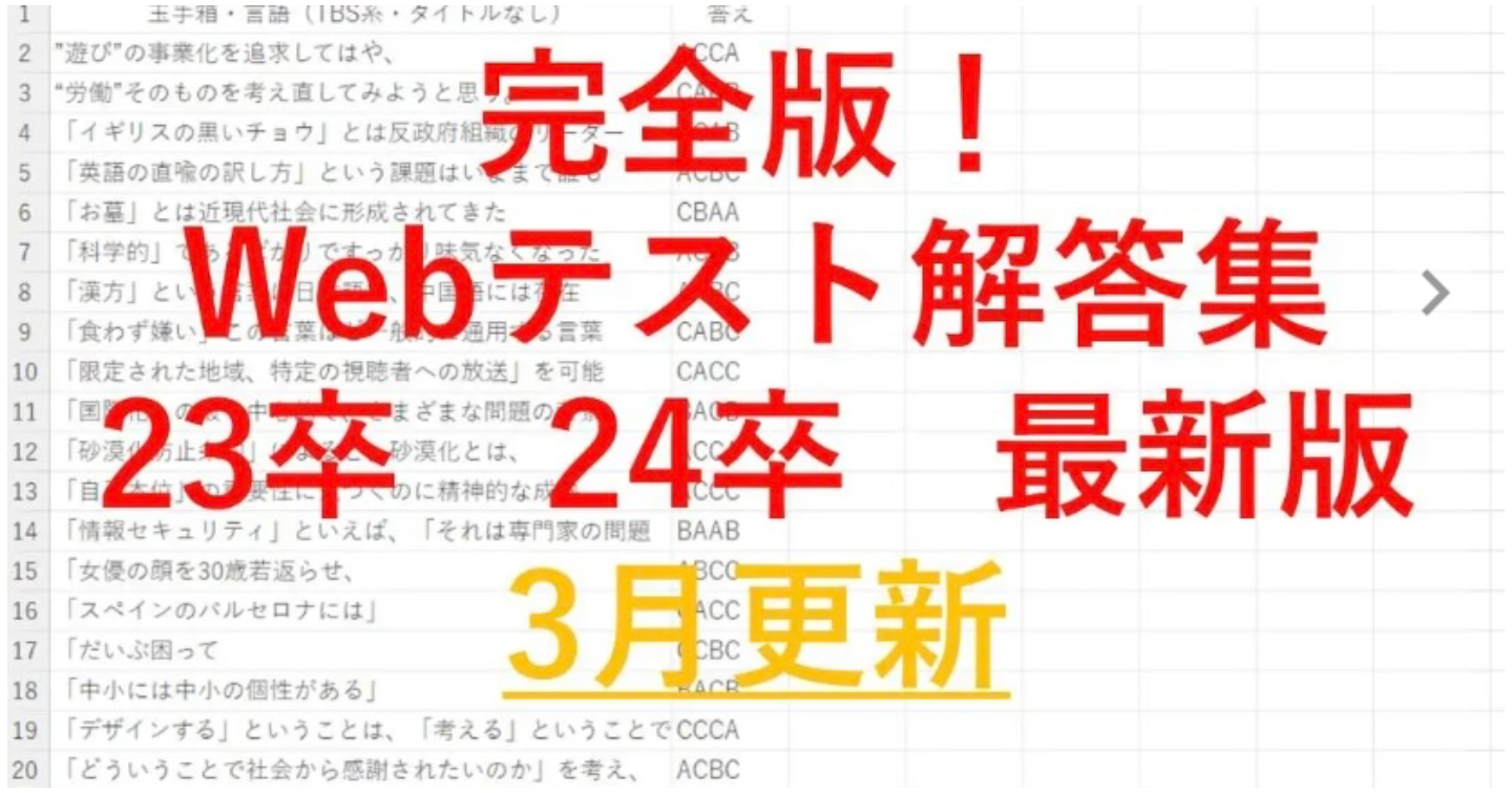 【特別版】解答集2個付き 23卒・24卒 WEBテスト解答集 東大生監修 2022 3月 最新