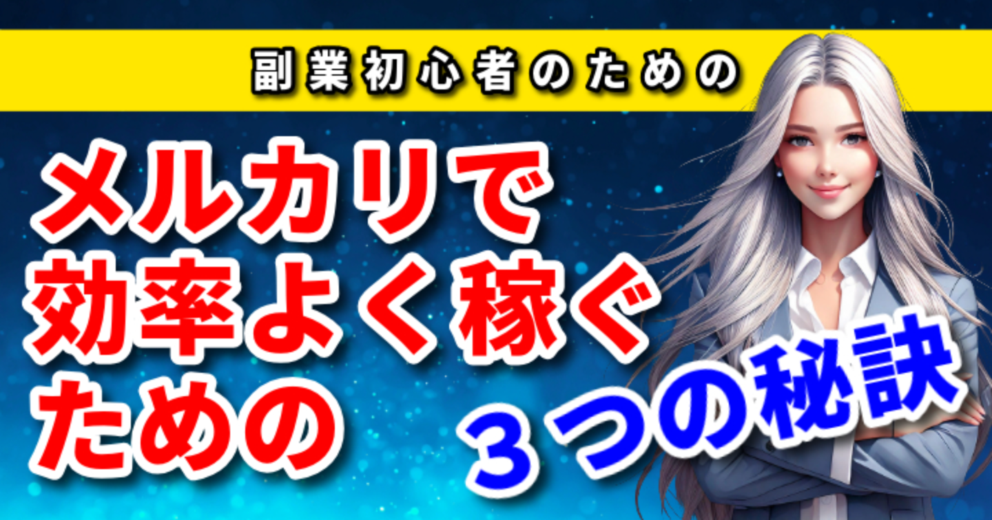副業初心者向け！メルカリで効率よく稼ぐための3つの秘訣