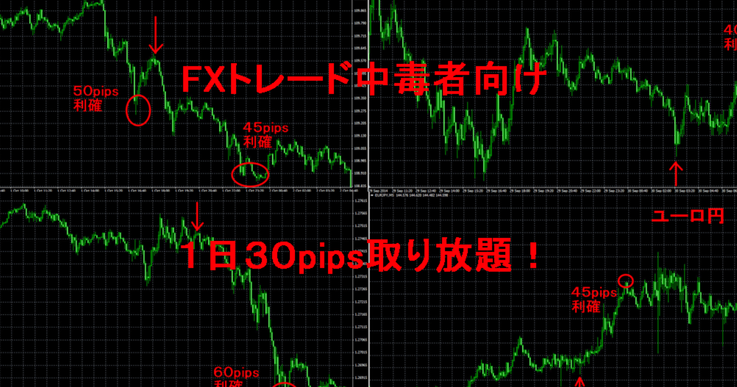 FXトレード中毒者向け！　１日３０pips取り放題！　依存率２５０％超！