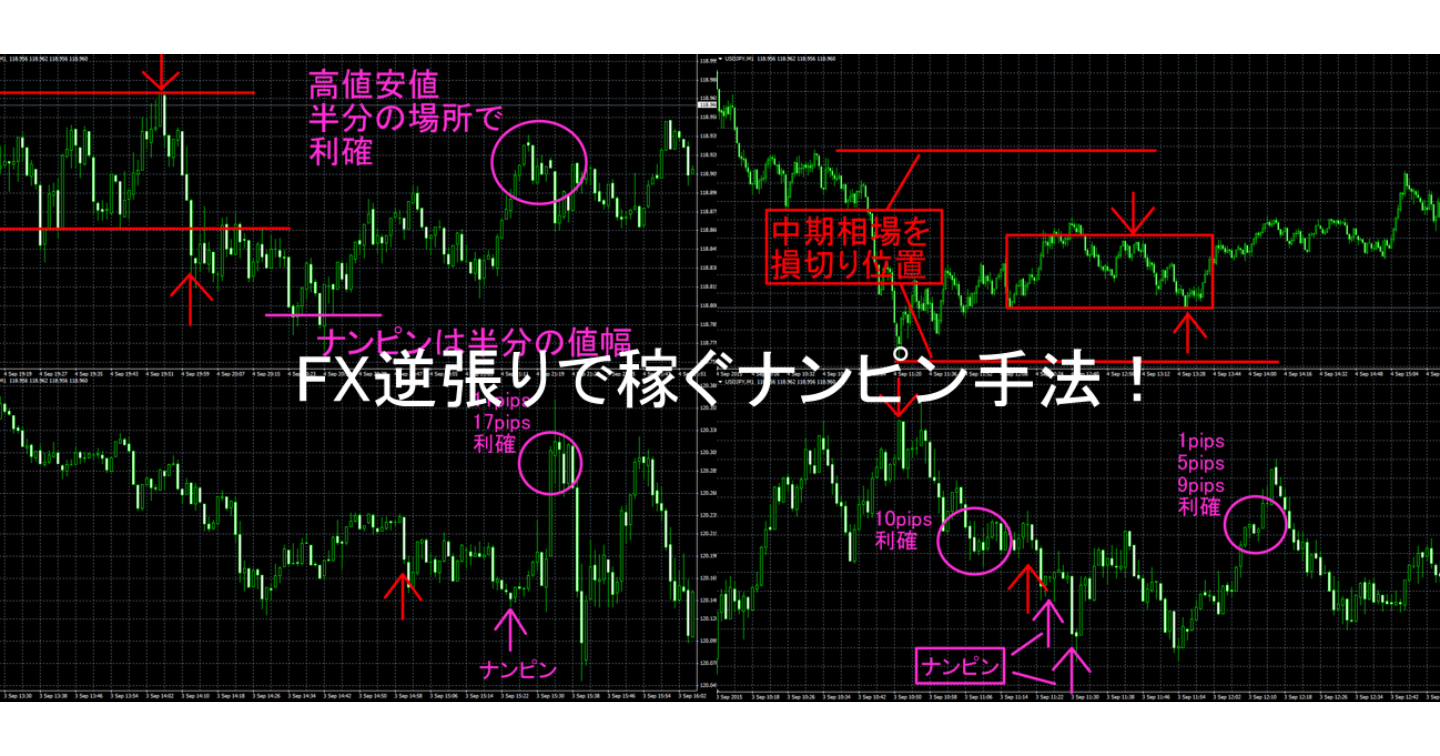 FX逆張りで稼ぐナンピン手法！
