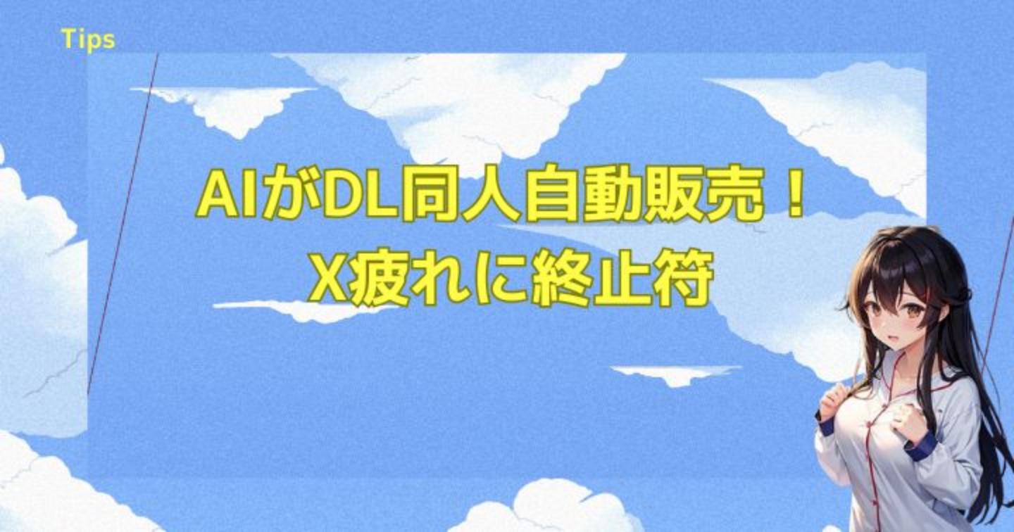 AIがDL同人自動販売！X疲れに終止符