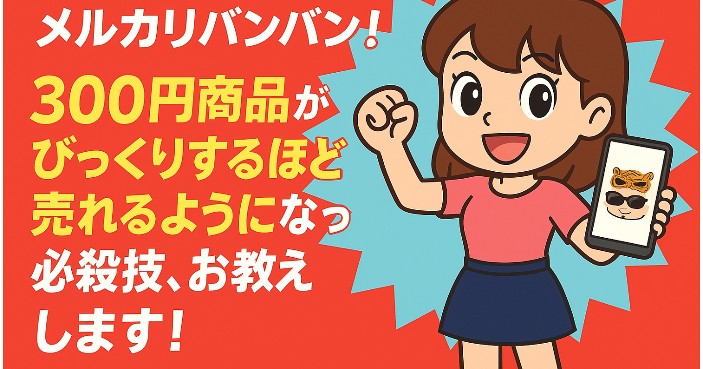 メルカリバンバン！出品中の300円商品がびっくりするほど売れるようになった必殺技、お教えします！