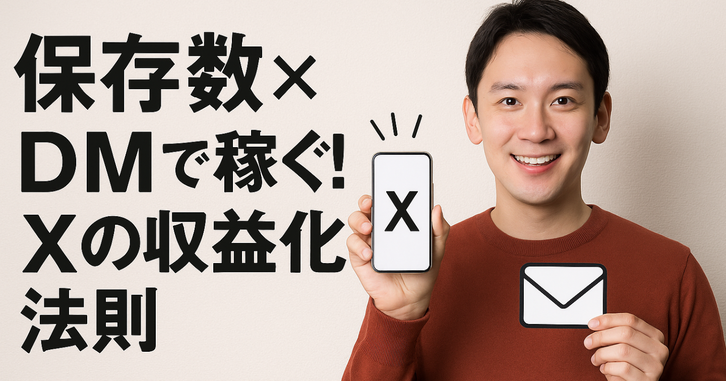 保存数×DMで稼ぐ！Xの収益化法則