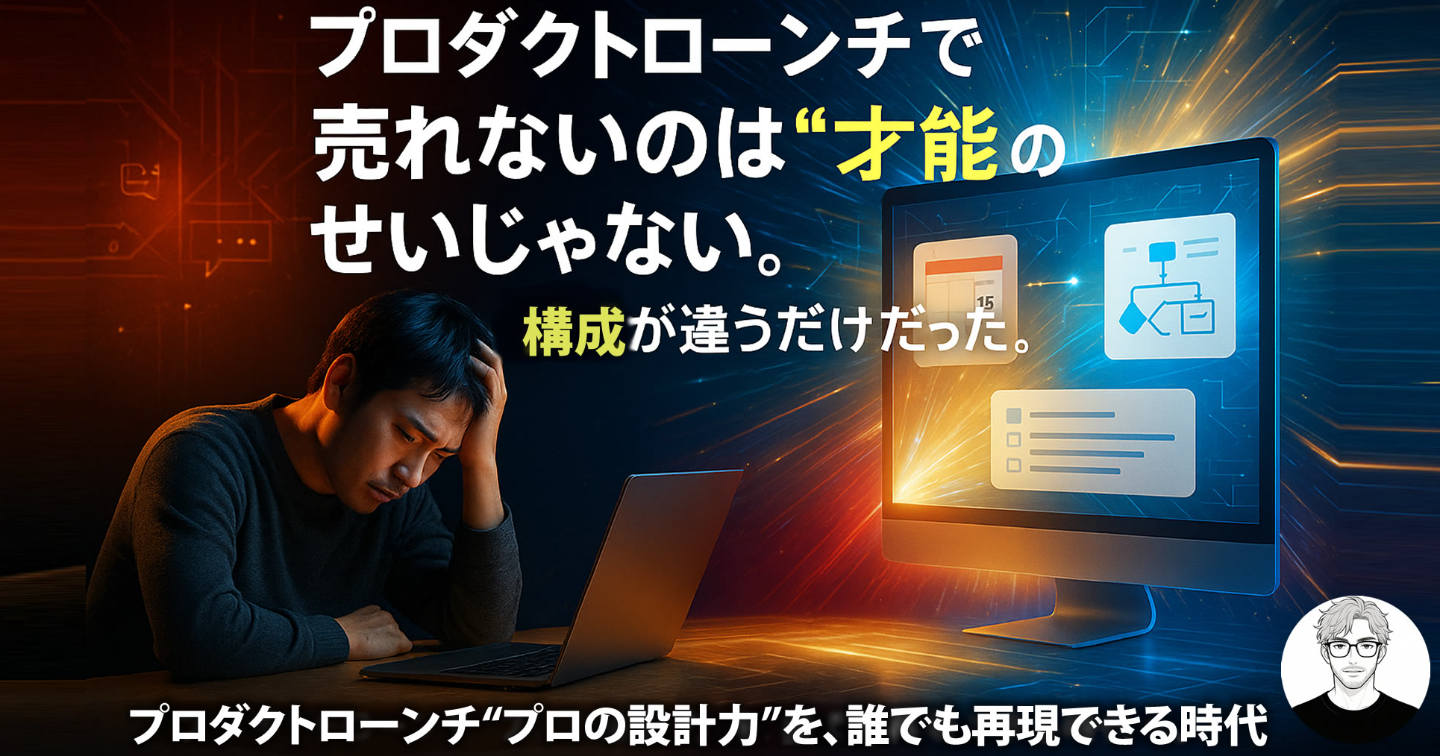 【部数限定セール中】売れないのは才能じゃなく“構成”のせい──『プロダクトローンチ設計室GPTS』で、もう悩まないローンチを。