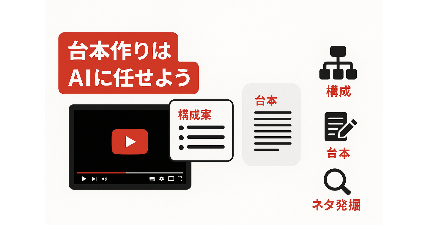 「もう台本で悩まない」AIが構成から台本作成までやるYouTube副業アドバイザーGPTS登場！