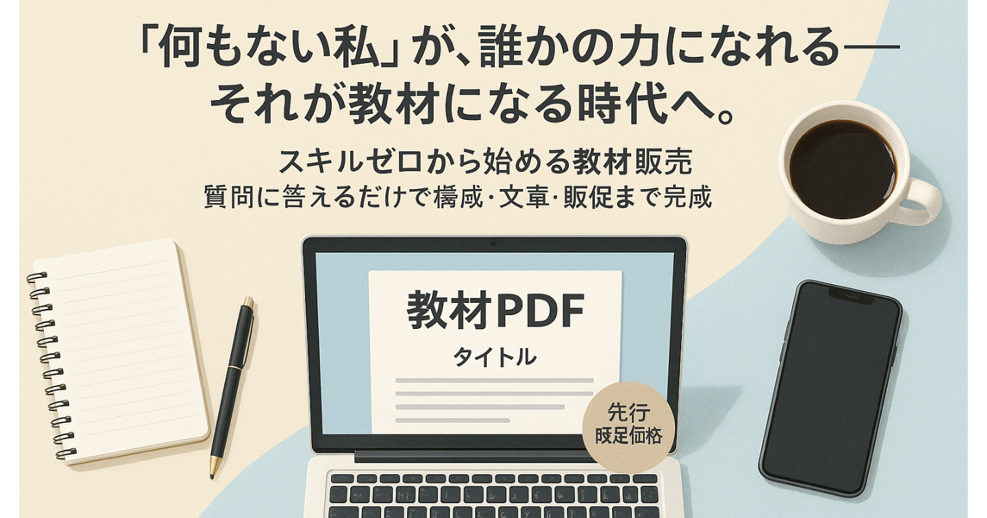 スキルゼロでも教材化できる時代──あなたが知らない“収益の入口”とは？