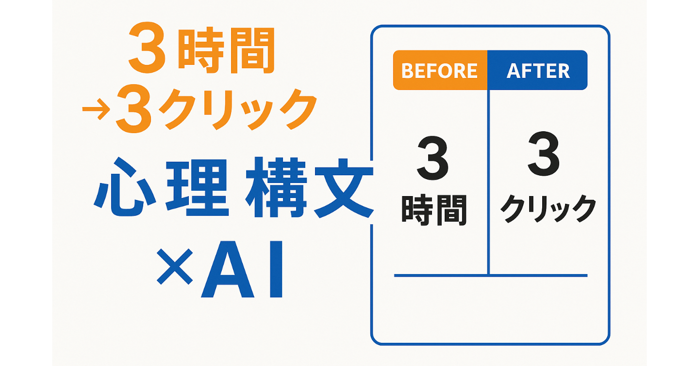 コピーに悩む時間、ゼロにできる？──プロ心理構文×AIが導く“売れる言葉”の作り方