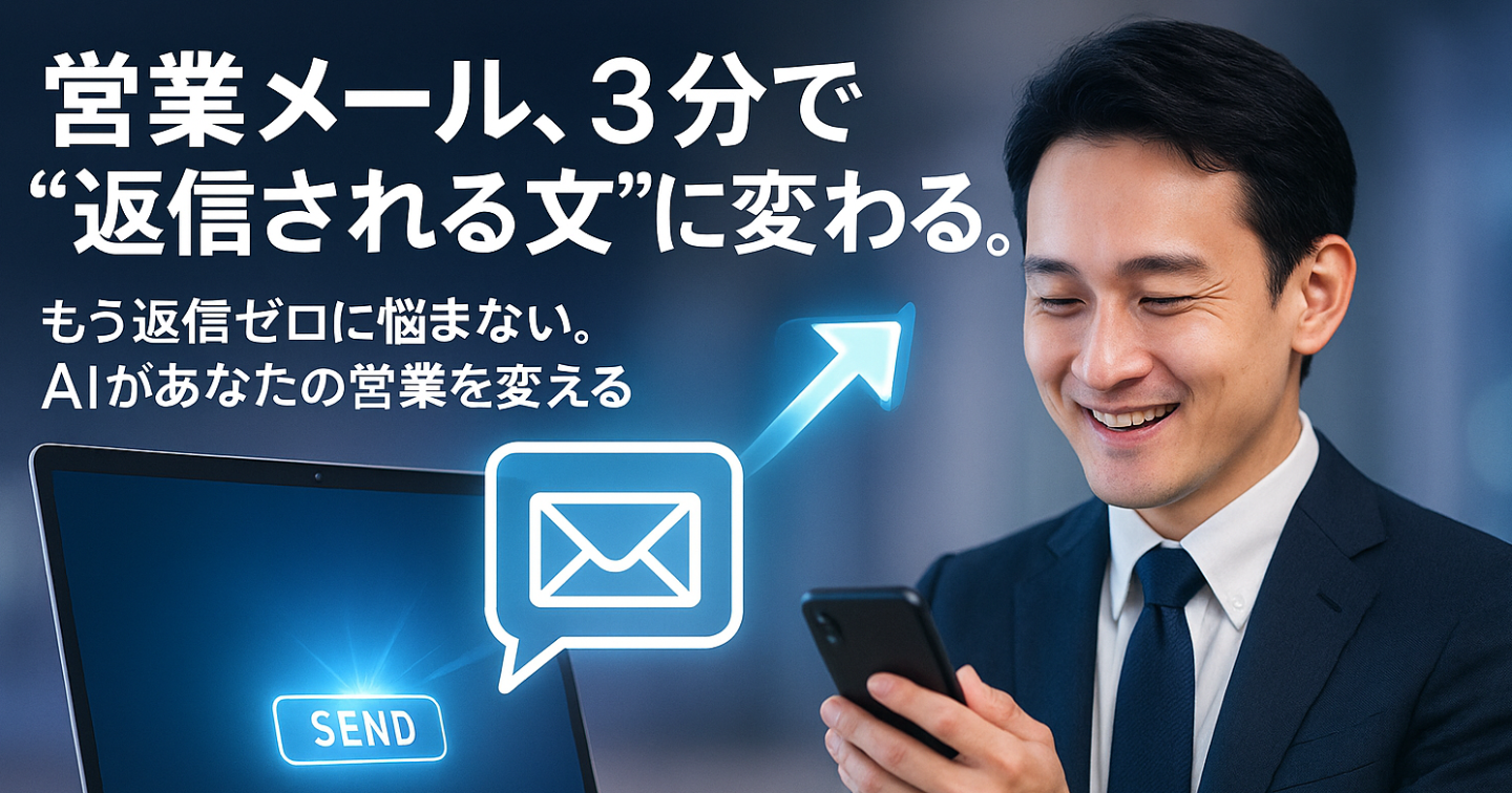 営業メールにもう悩まない。文章力ゼロでも3分で成果が出る“AI営業パートナー”とは？
