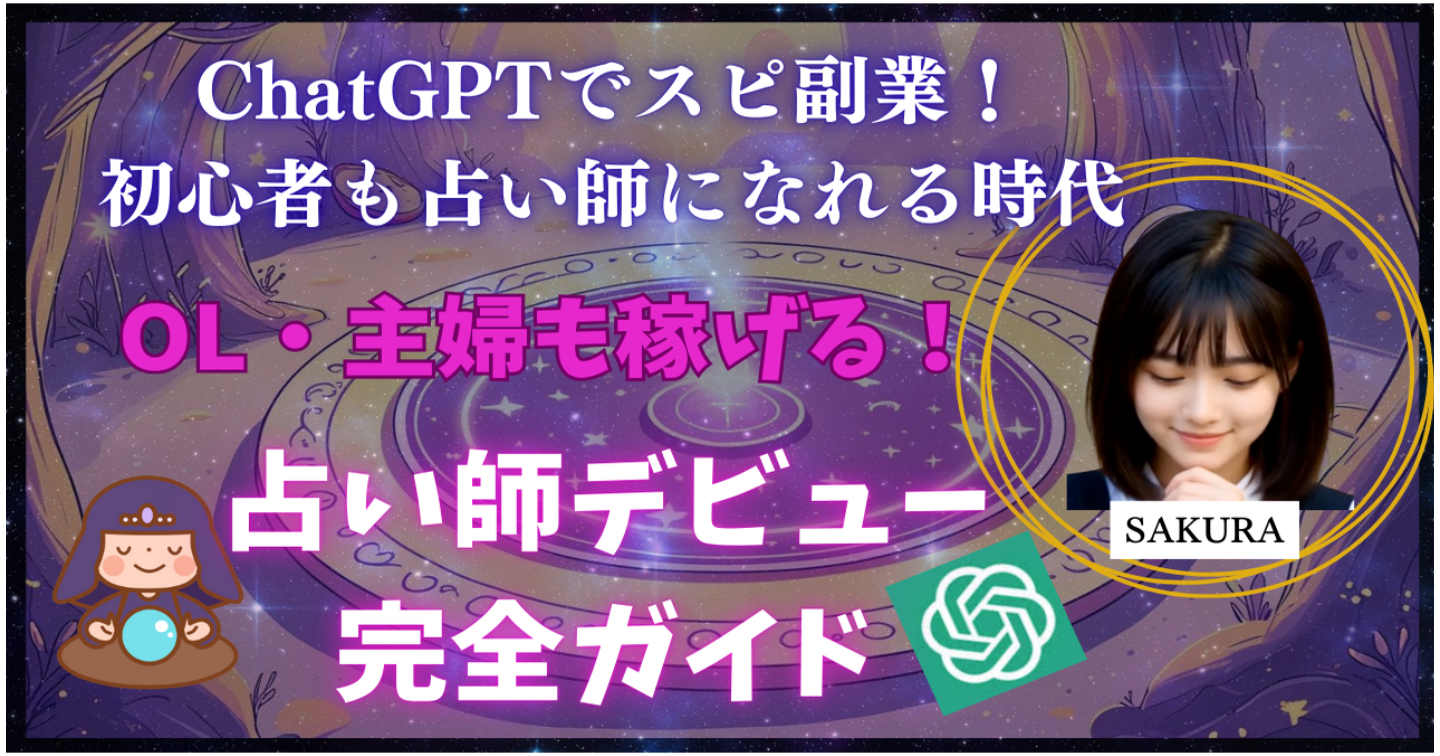 【超初心者向け】ChatGPT（GPTs)で占い師デビュー！OL・主婦・ママでも稼げるAI活用法
