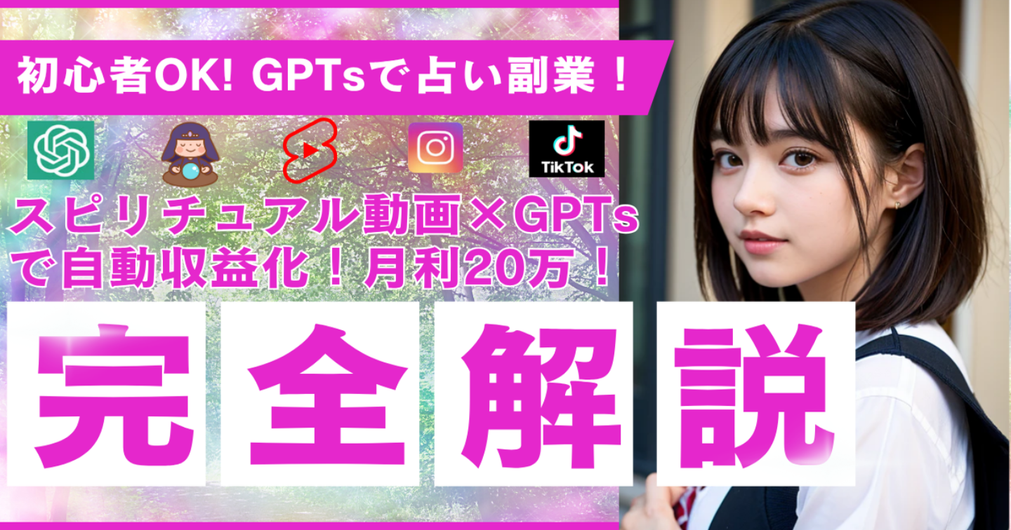 【超初心者向け】スピリチュアル動画×GPTsで自動収益化する副業術