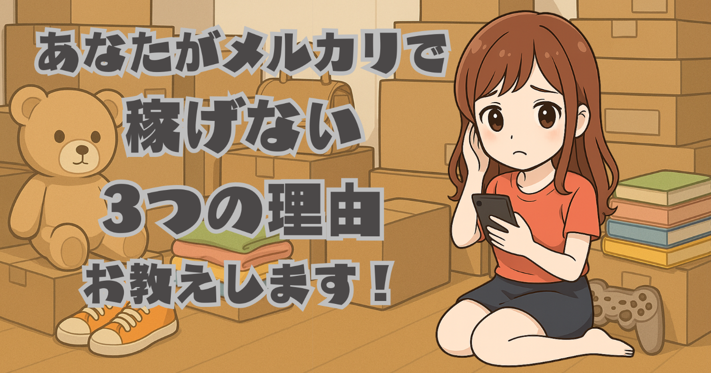 【あなメル】あなたがせどり・メルカリで稼げない3つの理由お教えします！