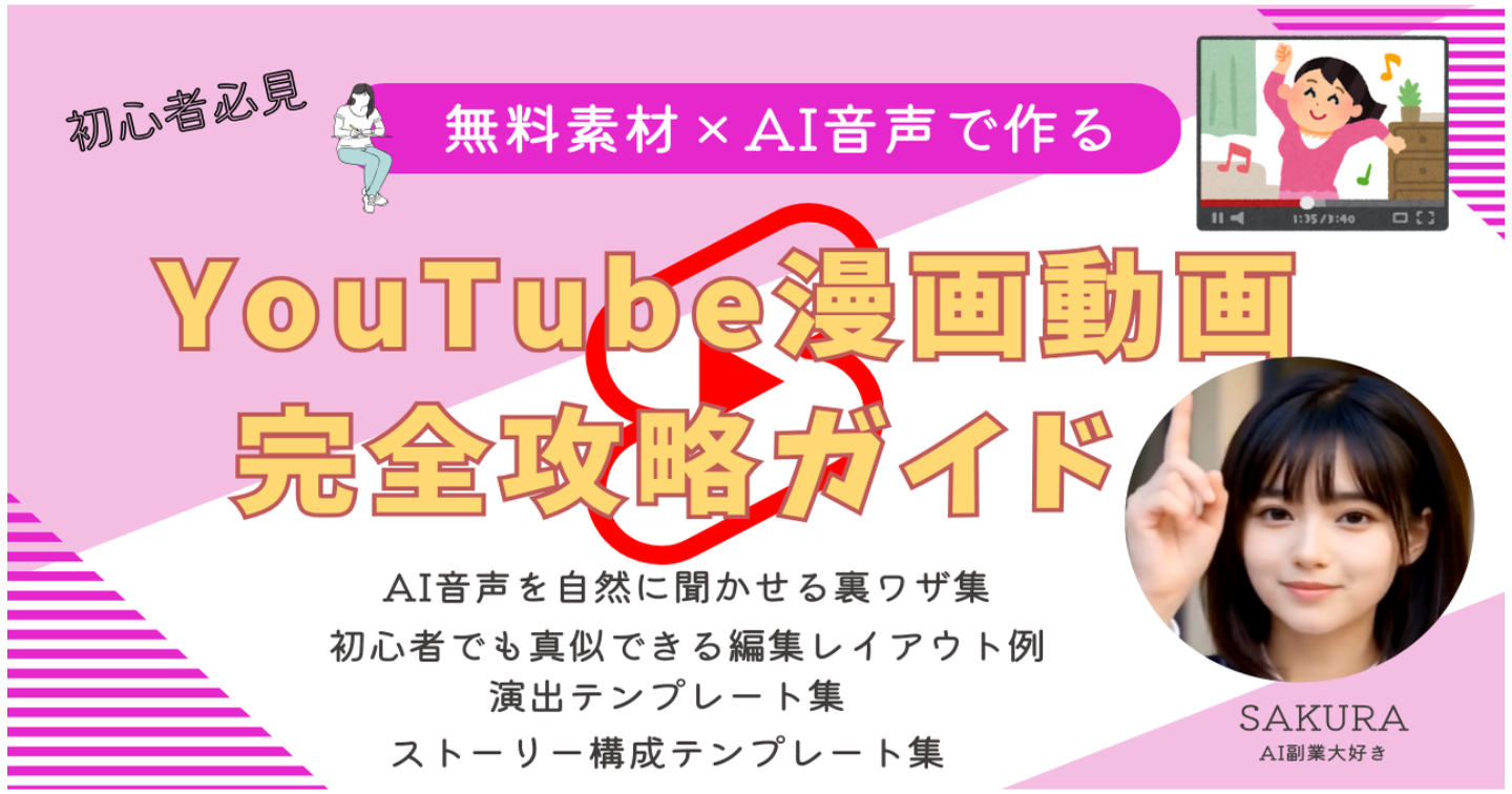 【初心者必見】無料素材×AI音声で作るYouTube漫画動画完全ガイド