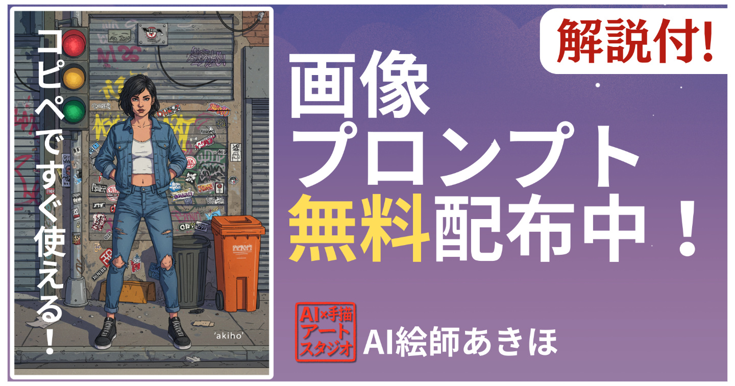 【プロンプト無料配布】AIっぽさを消す！太い線画が魅力的な『ストリートガール』