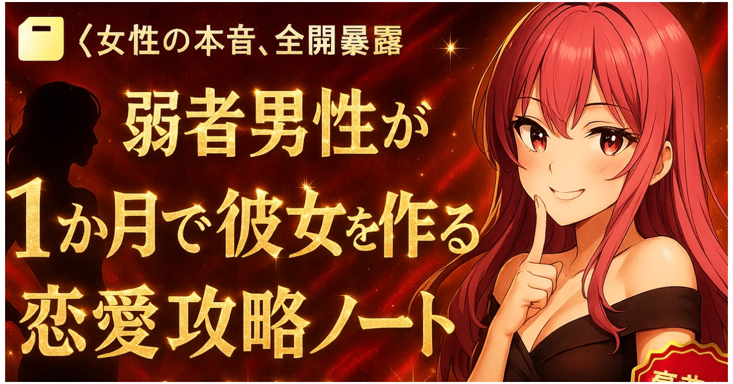 【女性の本音、全開暴露】弱者男性が1ヶ月で彼女を作る“恋愛攻略ノート”完全版