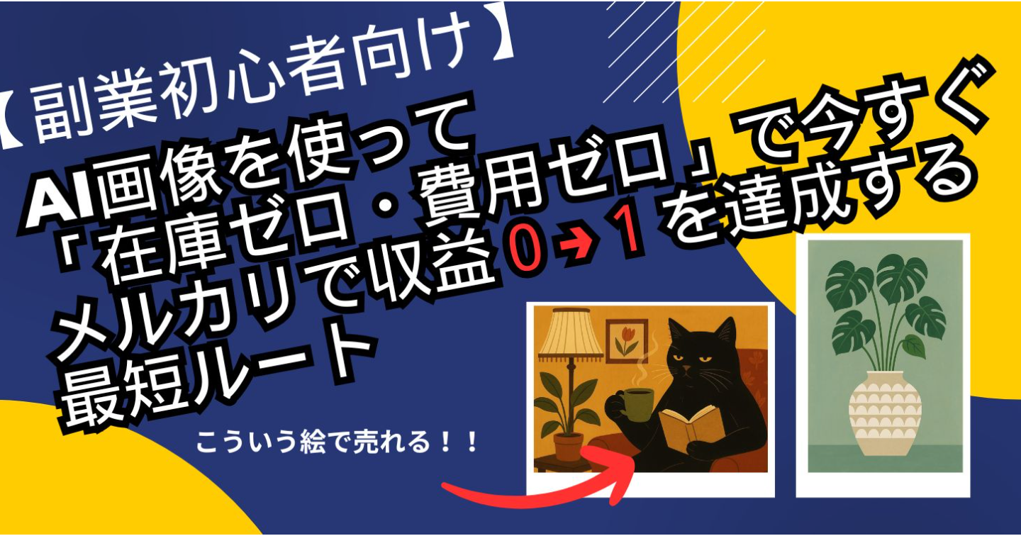 【副業初心者向け】AI画像を使って「在庫ゼロ・費用ゼロ」で今すぐメルカリで収益０→１を達成する最短ルート