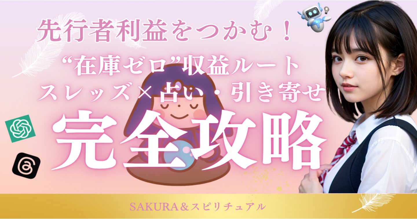 先行者利益をつかむ！スレッズ×占い・引き寄せで作る“在庫ゼロ”収益ルート完全攻略