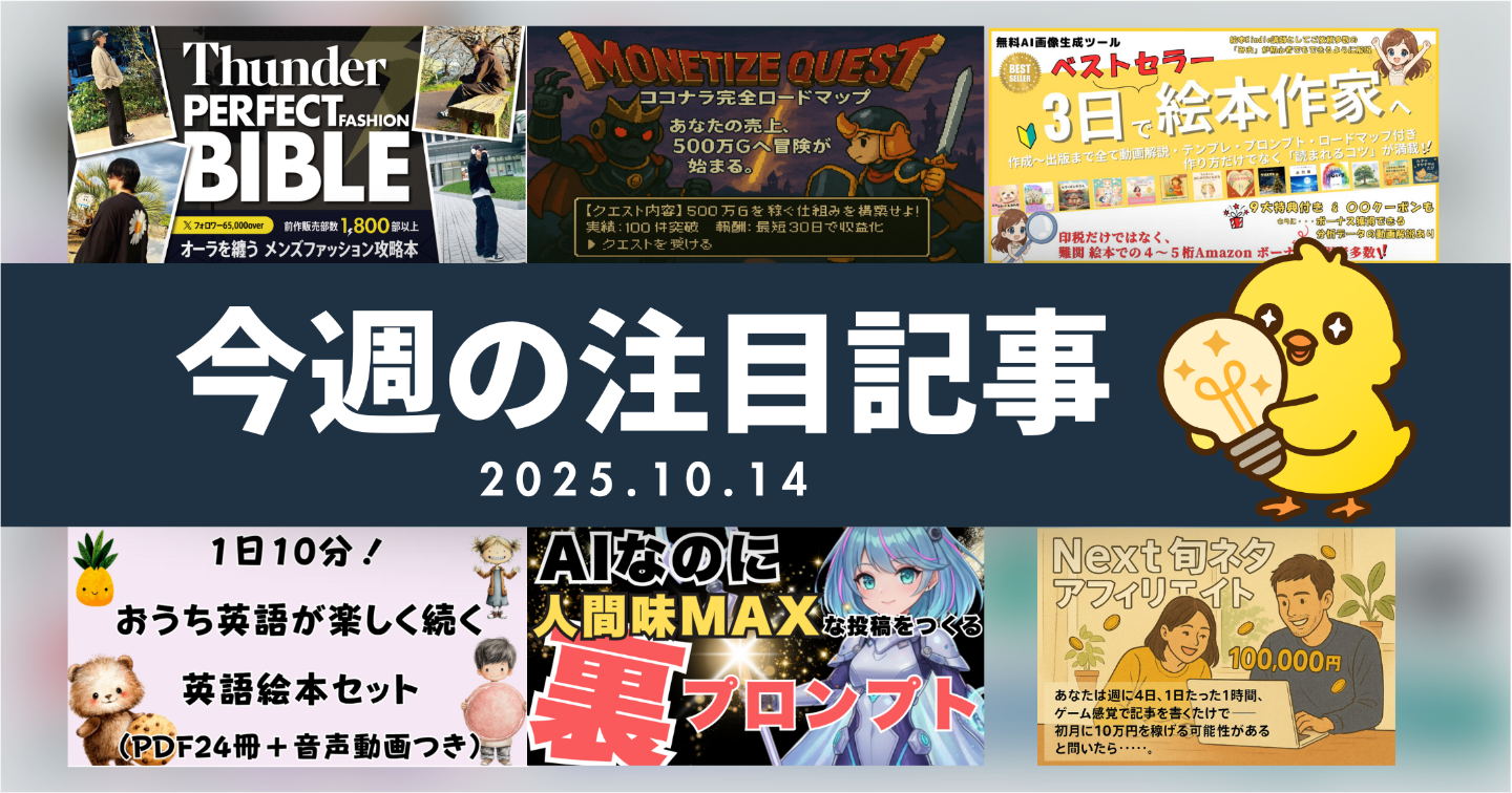 【Tipsスタッフが選ぶ】今週の注目記事【2025/10/14】