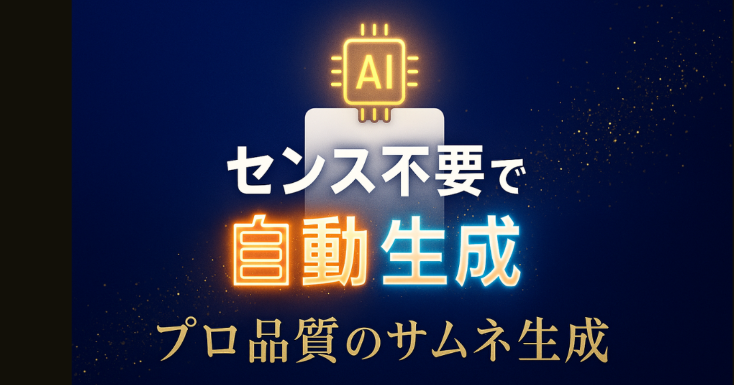 【noteのクリック率爆増】センスゼロでも「プロ並みサムネ」をAIが自動生成！9割の悩みを解決する最強プロンプトシステム