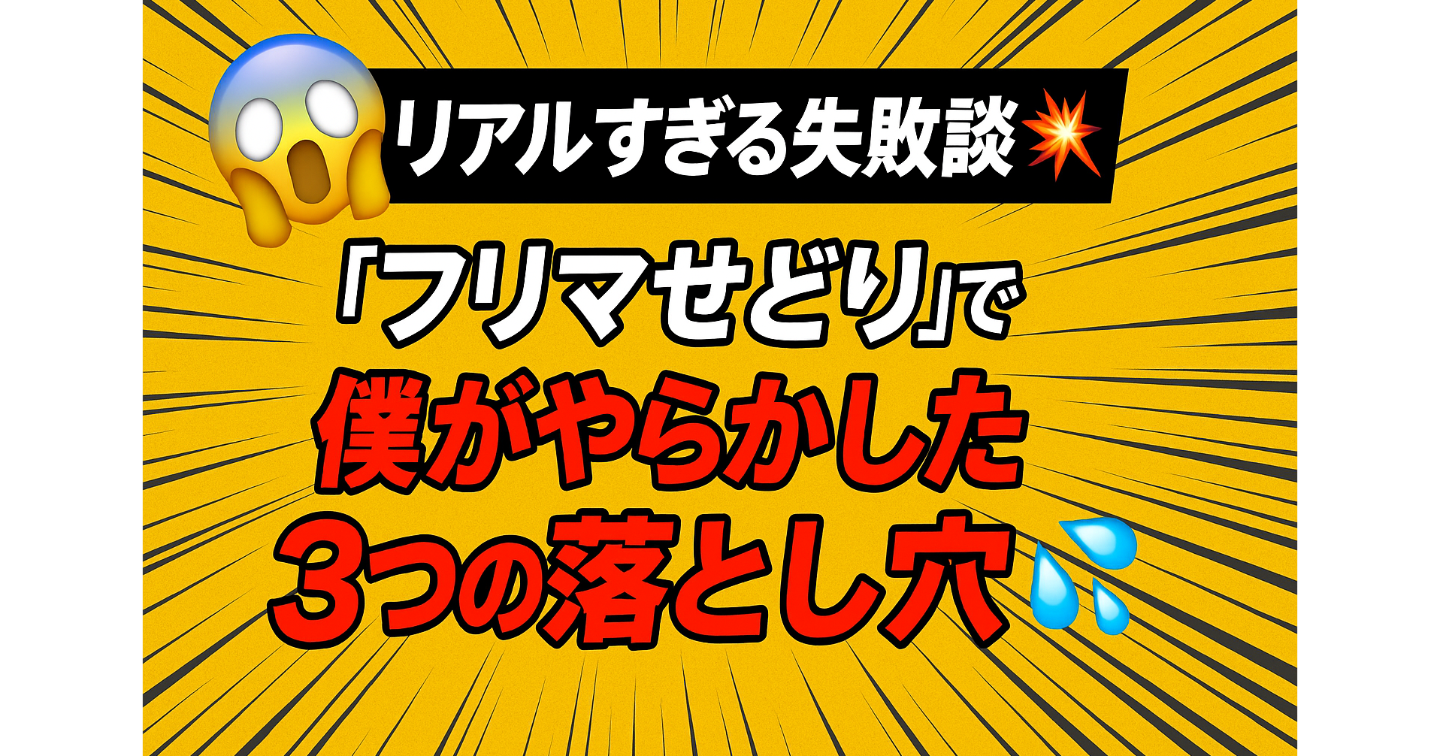 😱リアルすぎる失敗談💥「フリマせどり」で僕がやらかした3つの落とし穴💦