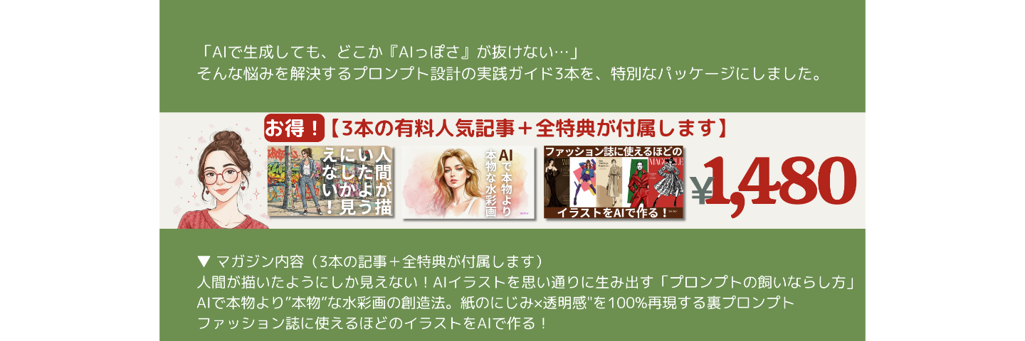 AI画像を“奇跡の一枚”に変える超強力プロンプト術3本セット