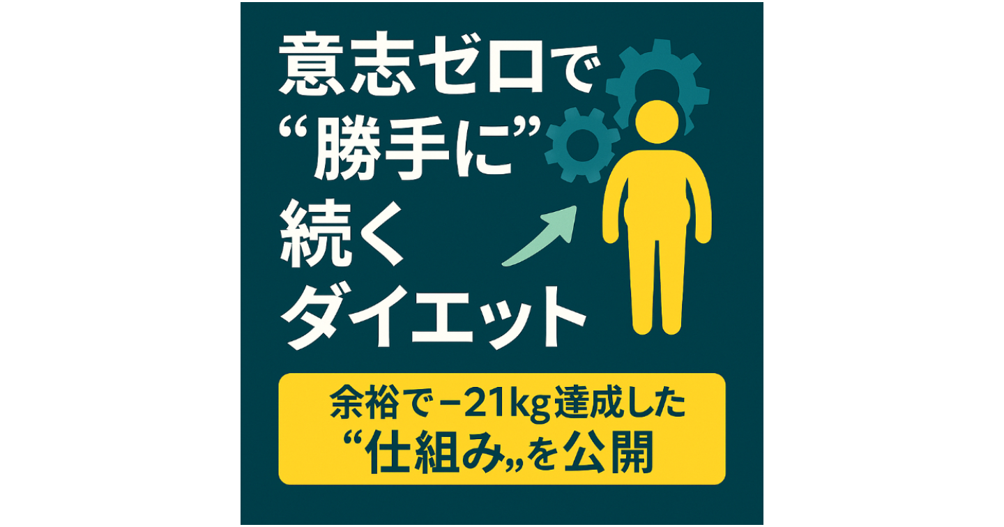 【自動で続くダイエット方法】
「意志力に頼らず痩せる」ための思考・習慣テンプレート