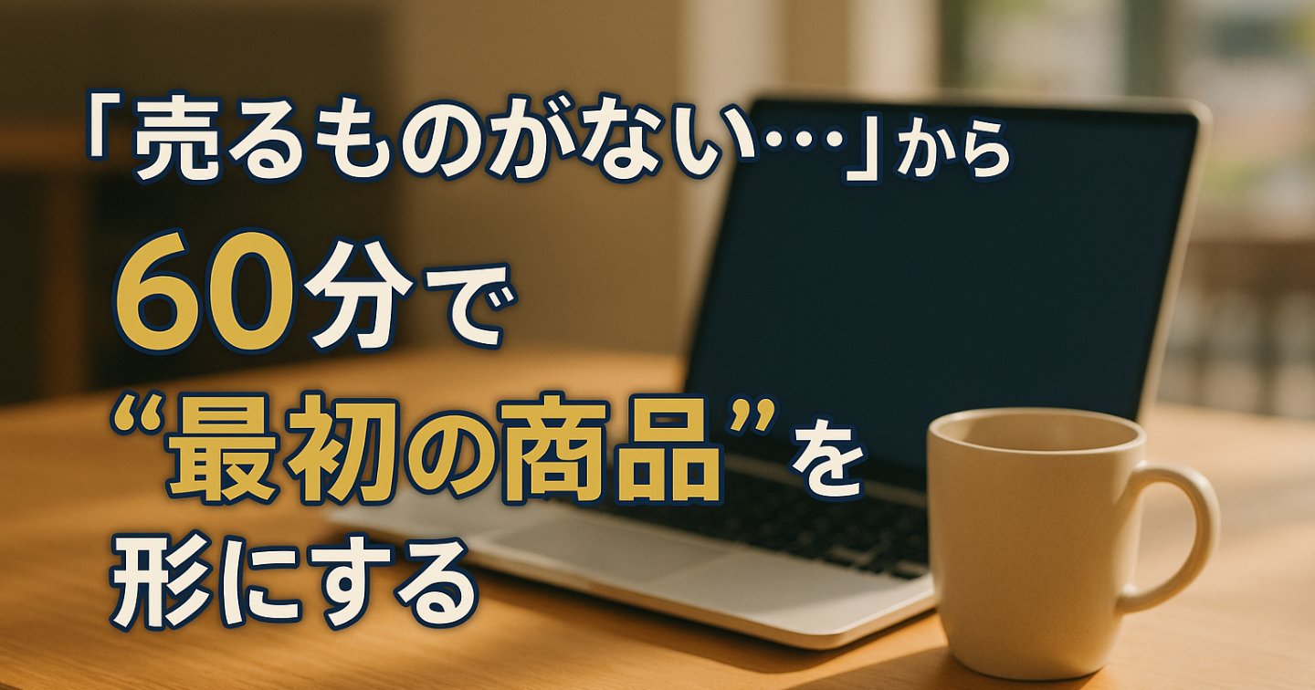 まだ何も売ってない人が今日から売れるタネを作る1時間メソッド