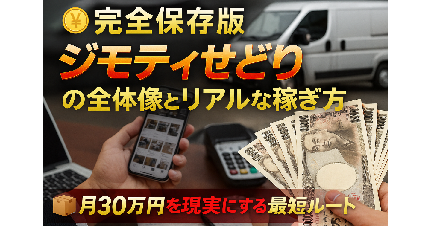 💰【完全保存版】ジモティせどりの全体像とリアルな稼ぎ方📦｜月30万円を現実にする最短ルート