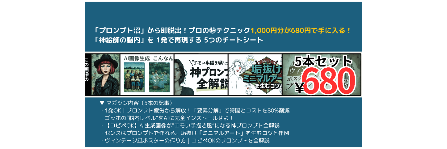 【超お得】プロンプト沼から脱出セット1,000円→680円！