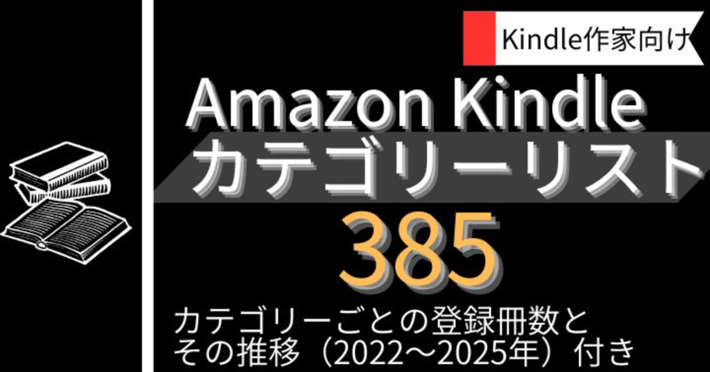 Amazon Kindle カテゴリーリスト385　2025/11/2 更新（登録冊数と推移付き 2022～2025）