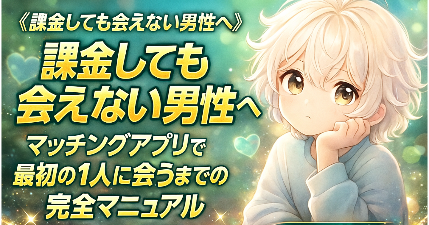 《課金しても会えない男性へ》マッチングアプリで最初の1人に会うまでの完全マニュアル