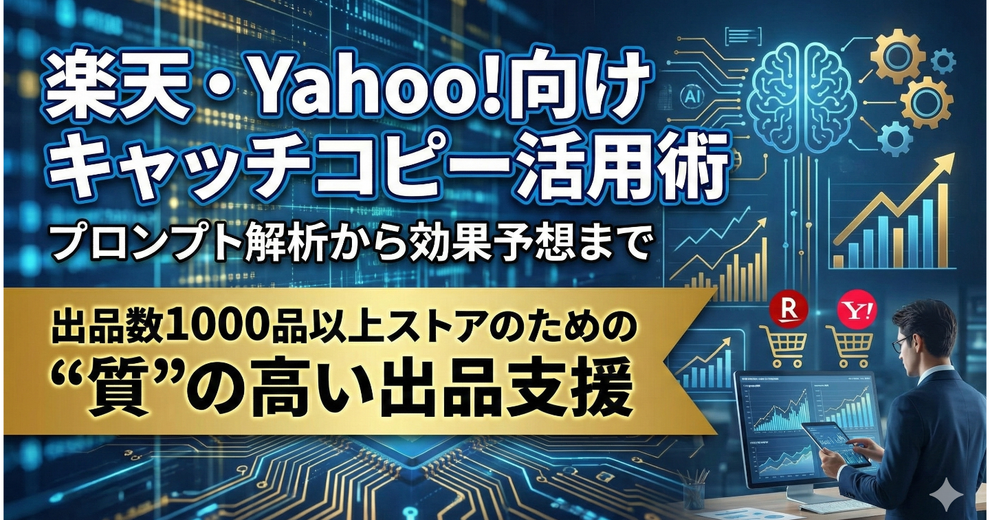 楽天・Yahoo!向けキャッチコピー活用術：プロンプト解析から効果予想まで—出品数1000品以上ストアのための“質”の高い出品支援