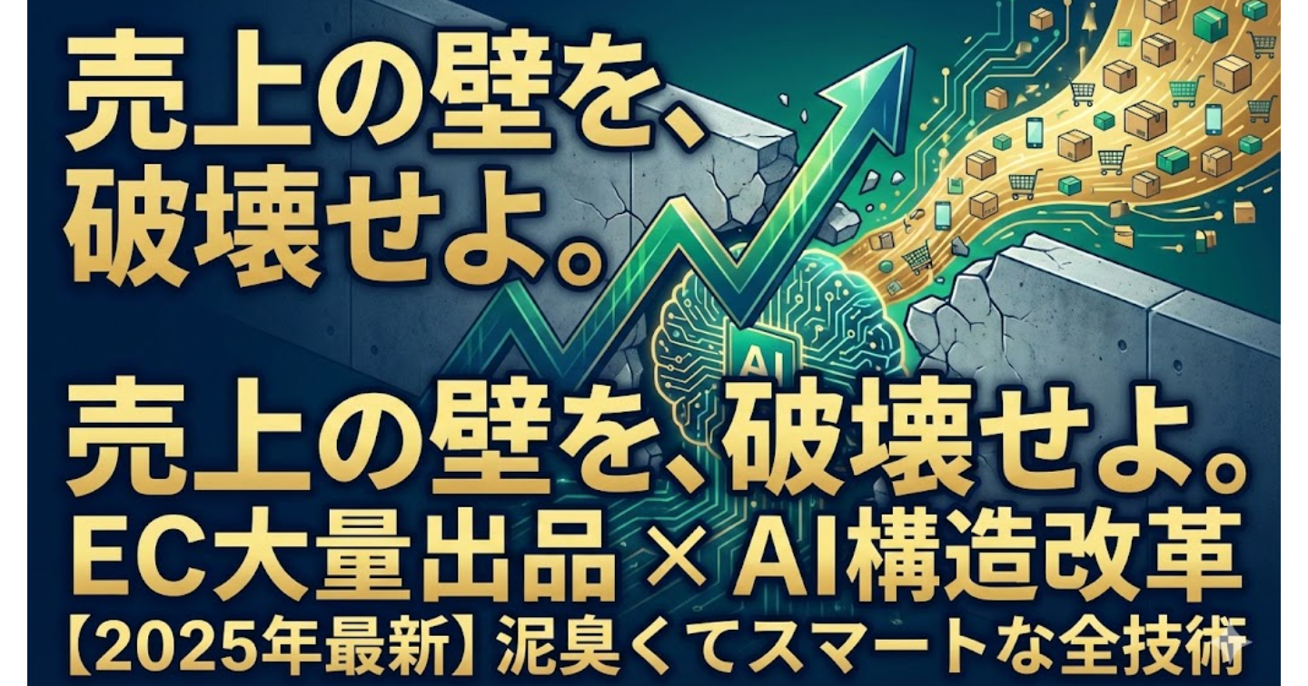 月商1,000万の壁を壊す「AI×構造分解」思考。大量出品モデルの"死に筋"を利益に変える、泥臭くてスマートな全技術。