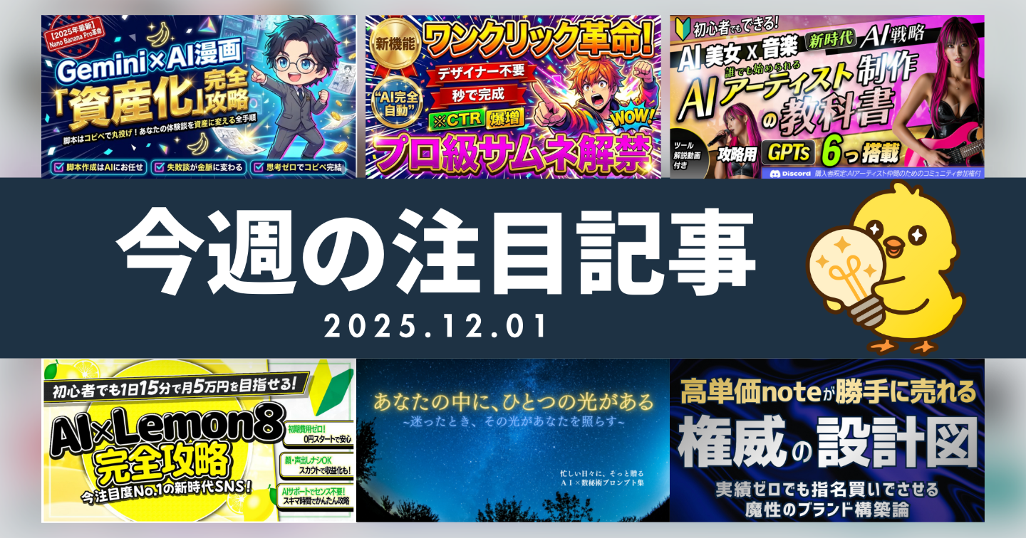 【Tipsスタッフが選ぶ】今週の注目記事【2025/12/01】