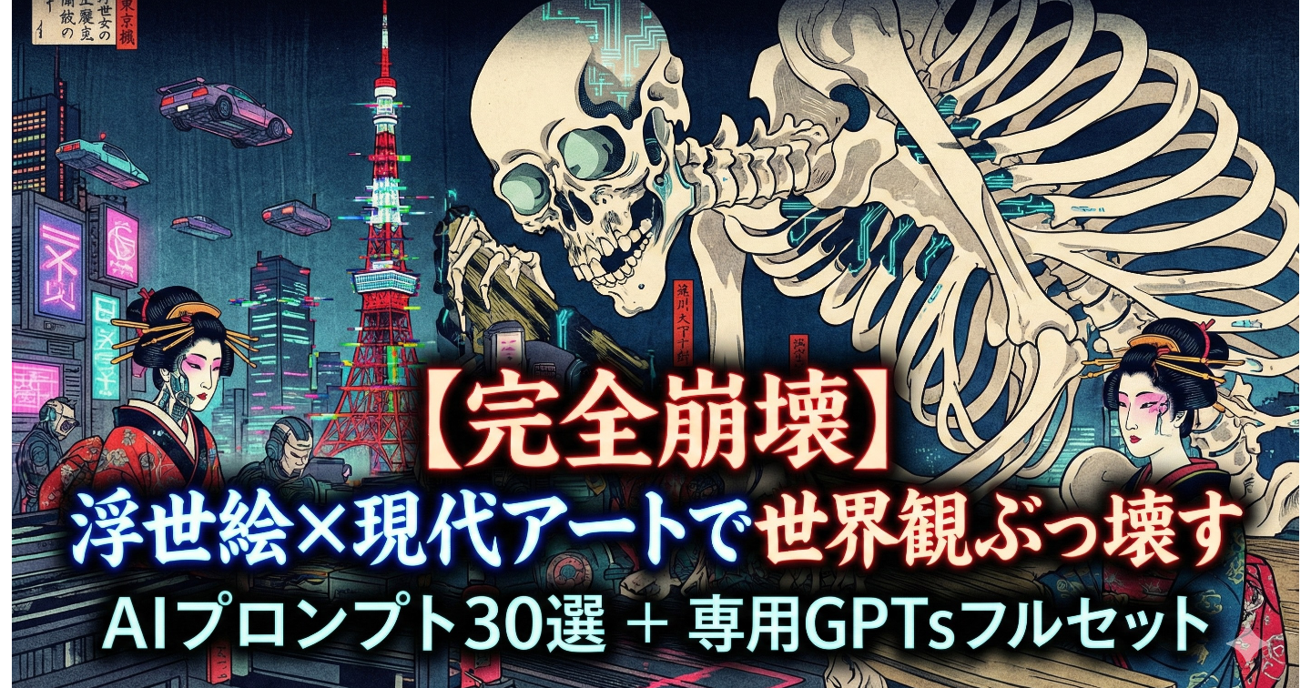 【完全崩壊】浮世絵×現代アートで世界観ぶっ壊すAIプロンプト30選 ＋ 専用GPTsフルセット