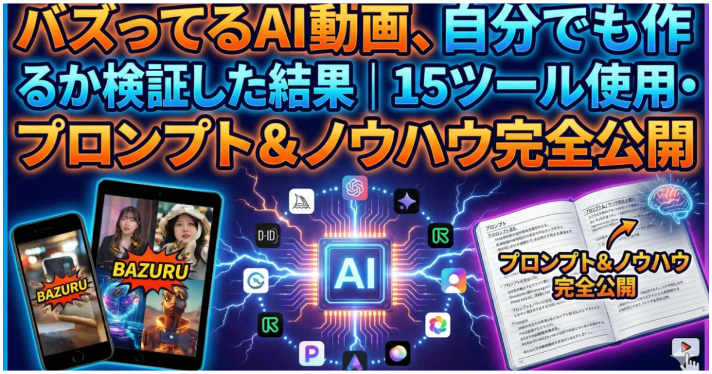 バズってるAI動画、自分でも作れるか検証した結果｜15ツール使用・プロンプト＆ノウハウ完全公開