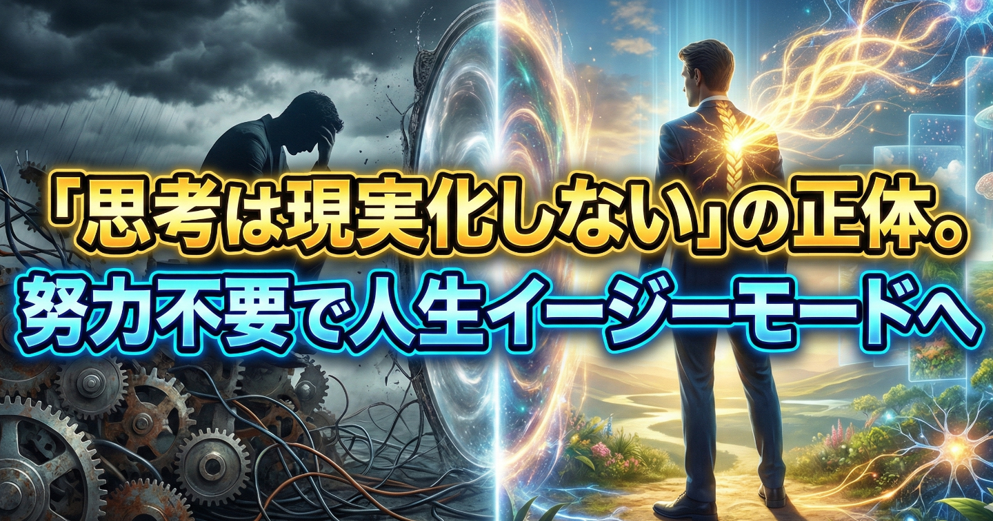 【逆の法則】「思考は現実化しない」の正体。脳科学×量子力学が暴く、努力不要で人生を“イージーモード”にする【現実攻略の最終回答】