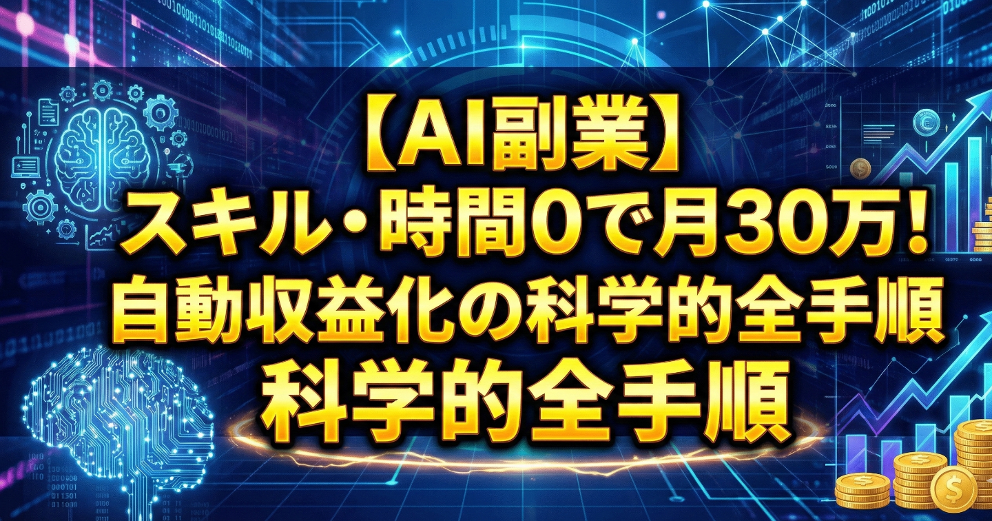 【完全保存版】スキルなし・時間なし・フォロワー0でもOK! 自動で月30万円を稼ぐための「5ステップ戦略」完全ロードマップ【AI活用術付き】