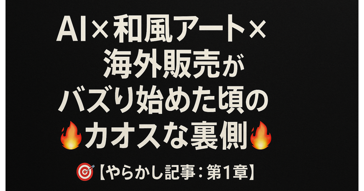 AI × 和風アート × 海外販売がバズり始めた頃の“カオスな裏側”🔥🎯【やらかし記事：第1章】