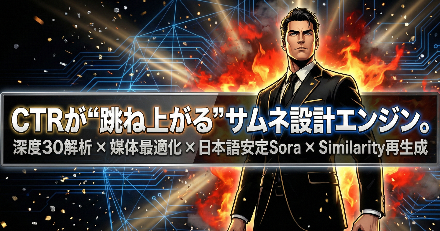 センスはいらない。【CTRサムネマスター工房】GPTsで、数字が動くサムネだけ作ればいい。