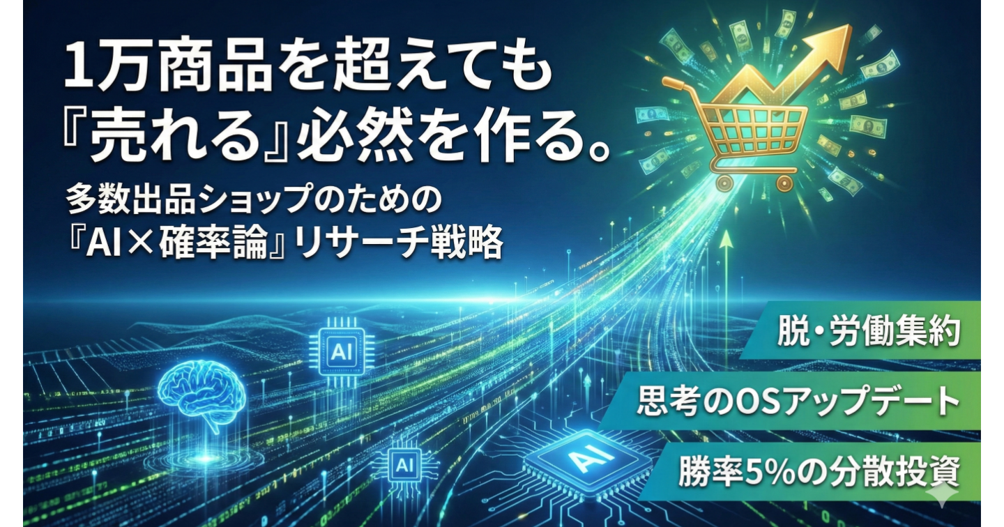 1万商品を超えても「売れる」必然を作る。多数出品ショップのための「AI×確率論」リサーチ戦略
