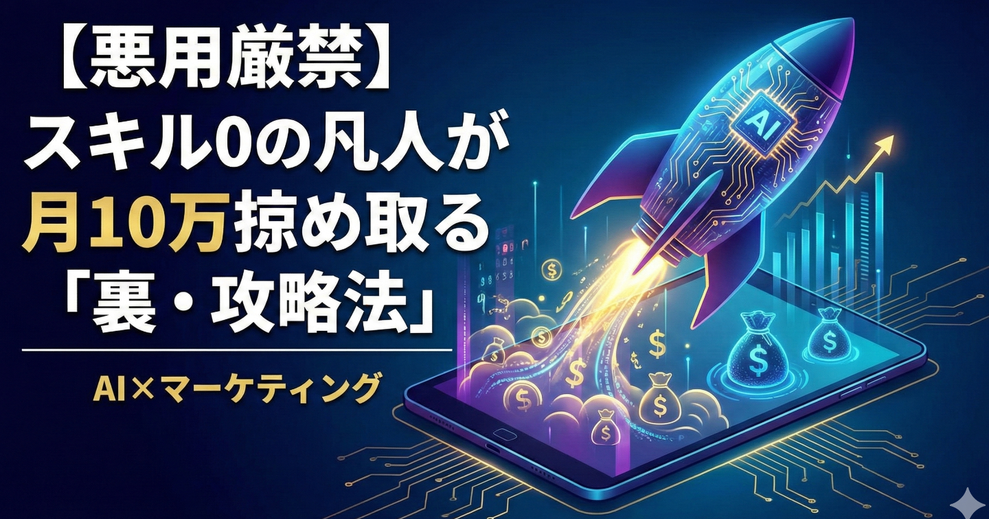 【悪用厳禁】「努力」も「才能」もいらない。スキル0の凡人が月10万を掠め取る“ずる賢い”コピペ思考と、AI時代の裏・攻略法