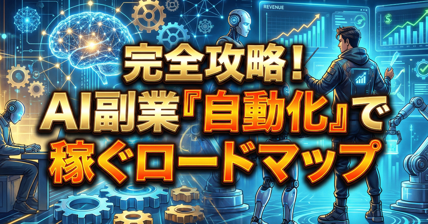 【完全攻略】AI副業で「自動化」して稼ぐ！作業者から"指揮者"へ進化する3つの収益モデルと実践ロードマップ【完全保存版】
