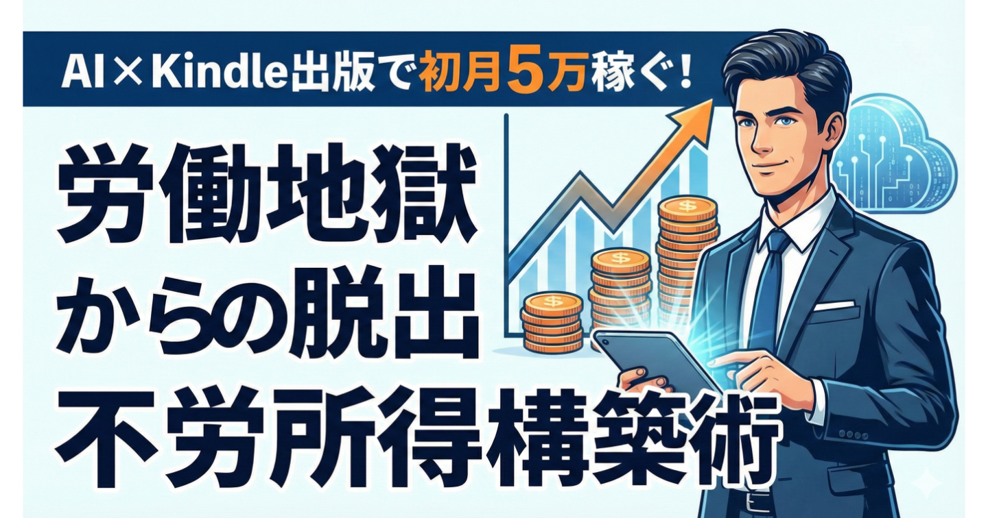 【スキル0・資金0・時間0】凡人でも初月5万稼ぐ「AI×Kindle出版」の全貌。労働地獄から抜け出す“印税”という名の不労所得構築術