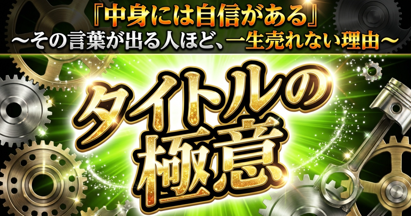 売れる人だけが知っている「タイトルの暴力性」という衝動設計