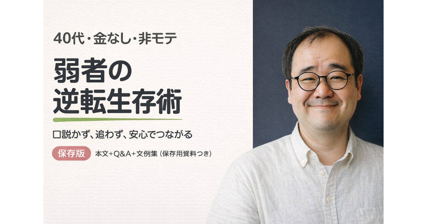 弱者の逆転生存術・入門編：なぜ40代メタボが選ばれるのか？