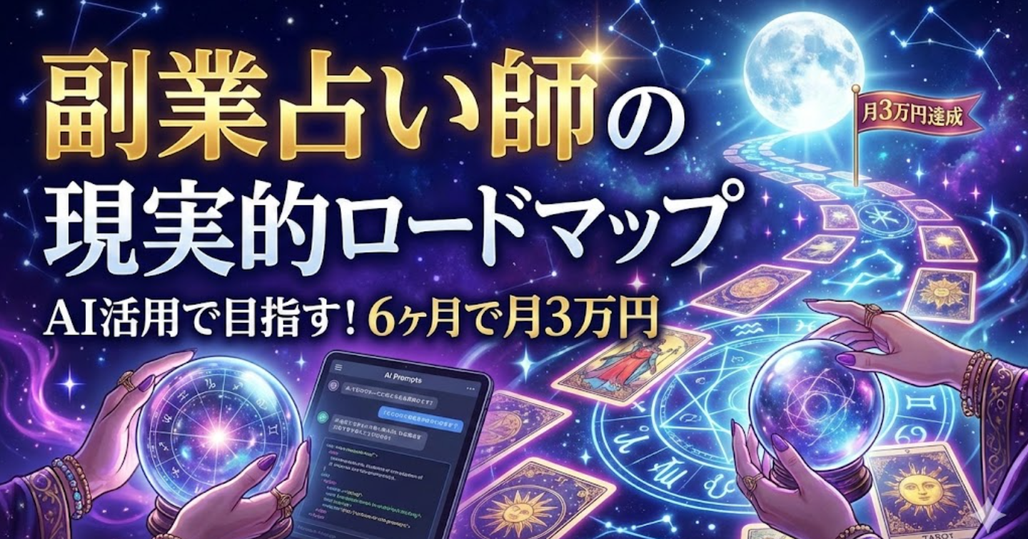副業オンライン占い師×AI活用術 ｜ 現実的スタートガイド〜夢と現実のバランスを取りながら、確実に一歩を踏み出す方法〜