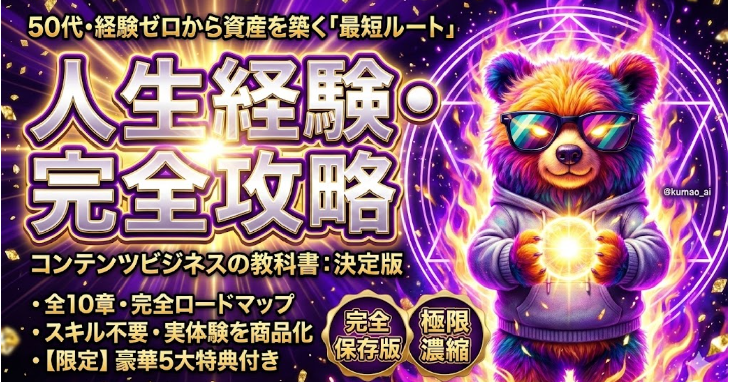 人生経験を商品にする方法｜50代・経験ゼロから始めるコンテンツビジネス入門