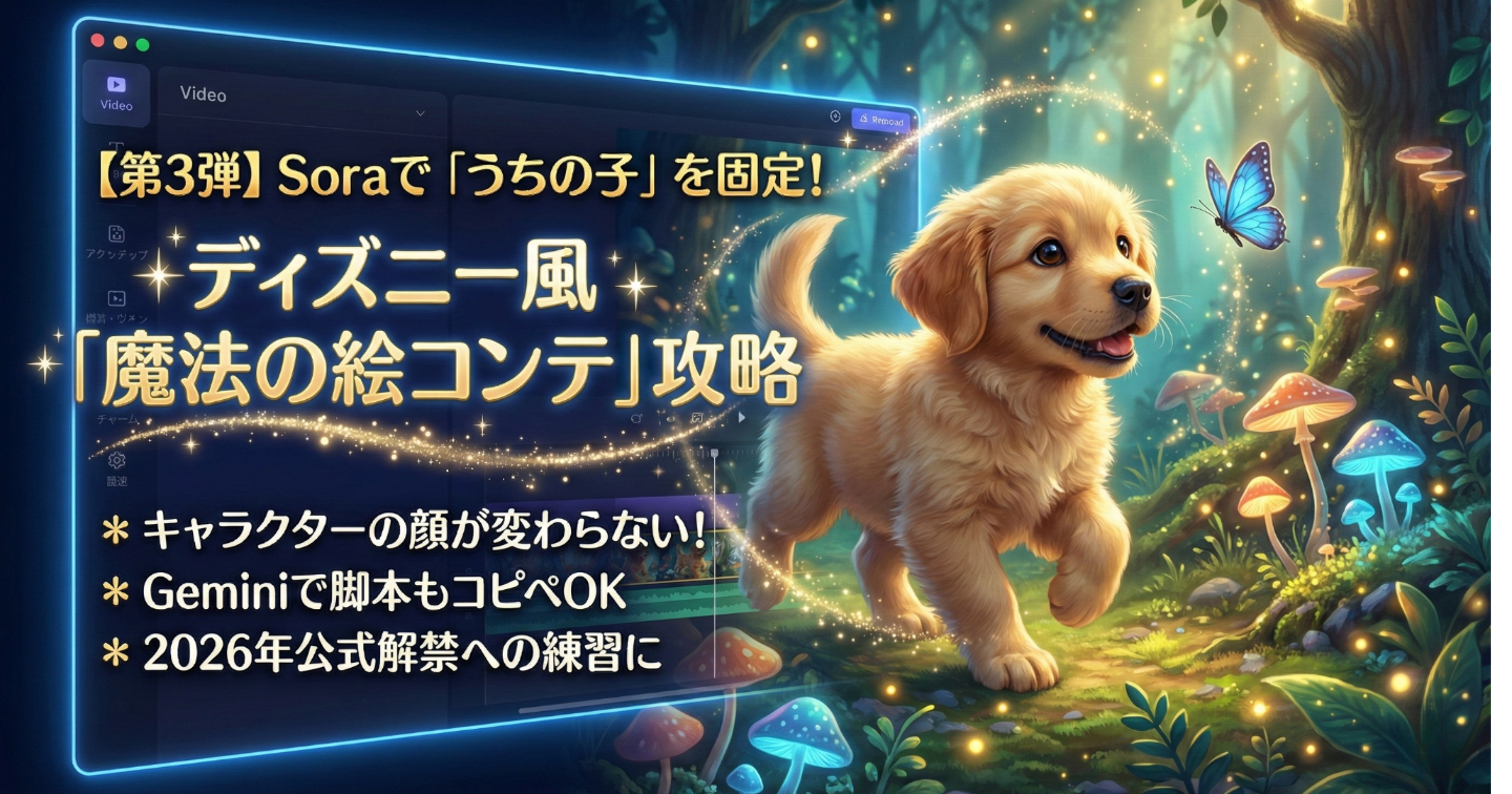 【第3弾】Soraで「うちの子」が固定できる！ディズニー映画のような物語を作る「魔法の絵コンテ」完全攻略ガイド【コピペでOK】