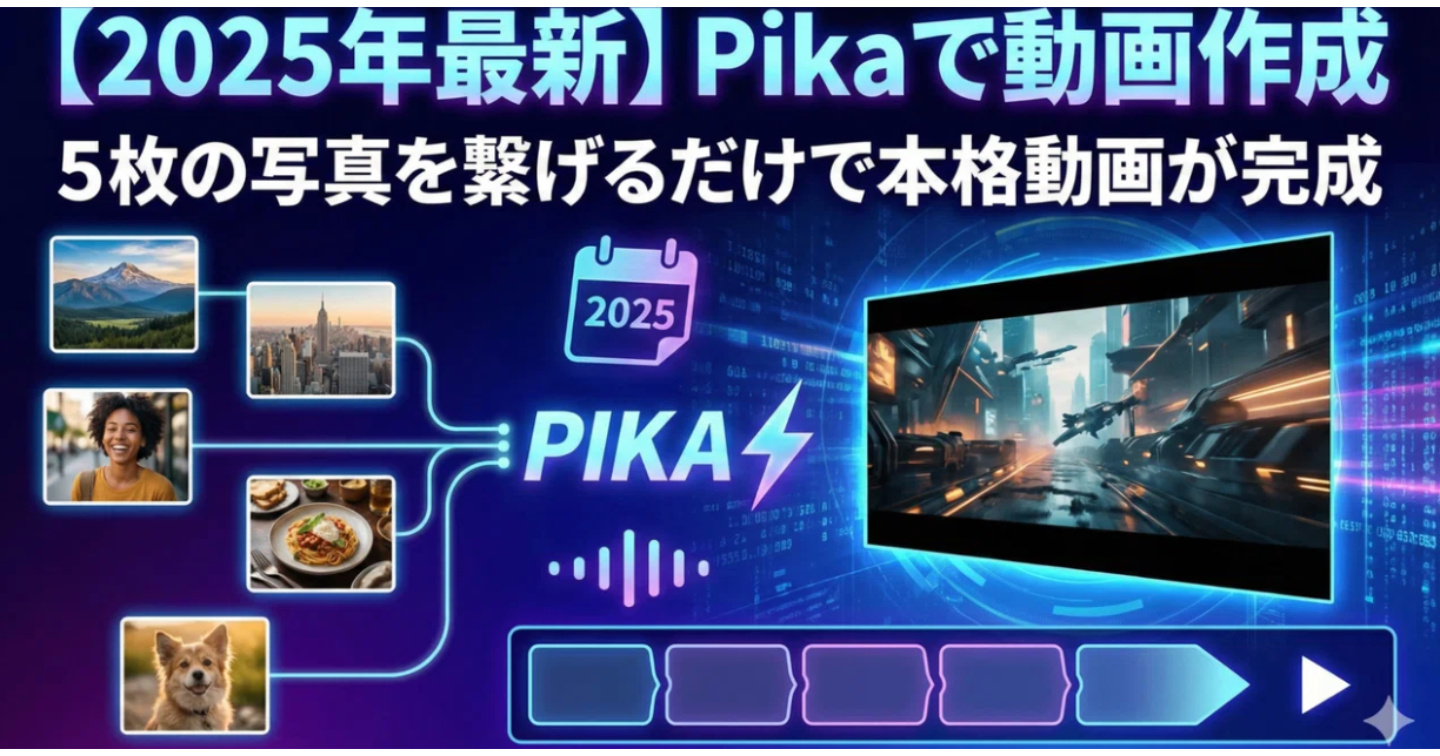 【2025年最新】Pikaで動画作成 → 5枚の写真を繋げるだけで本格動画が完成