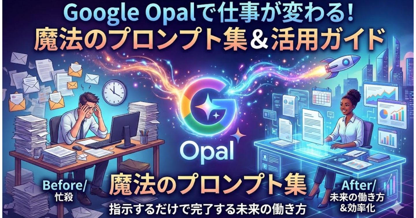 【保存版】Google Opalで仕事が変わる！「指示するだけ」で完了する未来の働き方＆魔法のプロンプト集